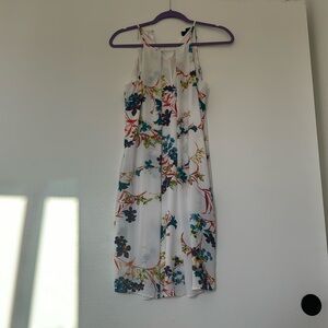 Worthington Size 4 Dress - White with Vibrant Floral Pattern